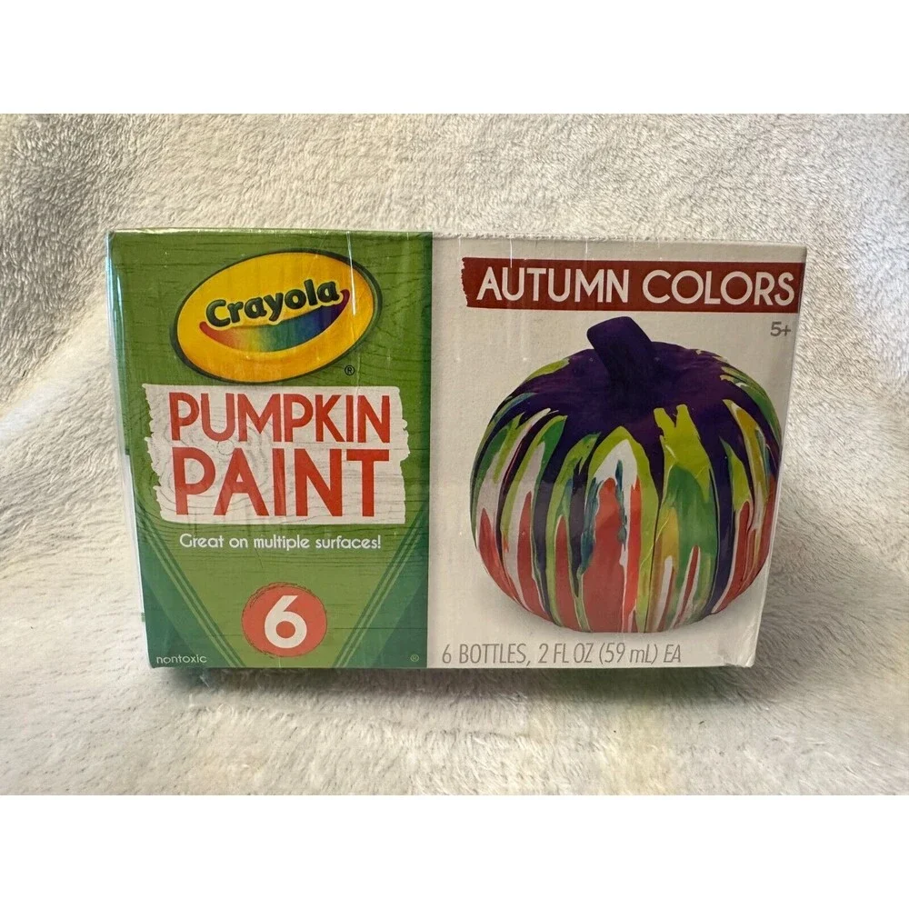 Crayola Pumpkin Multi Surface Acrylic Paint, Autumn Colors, 6 Piece Set
